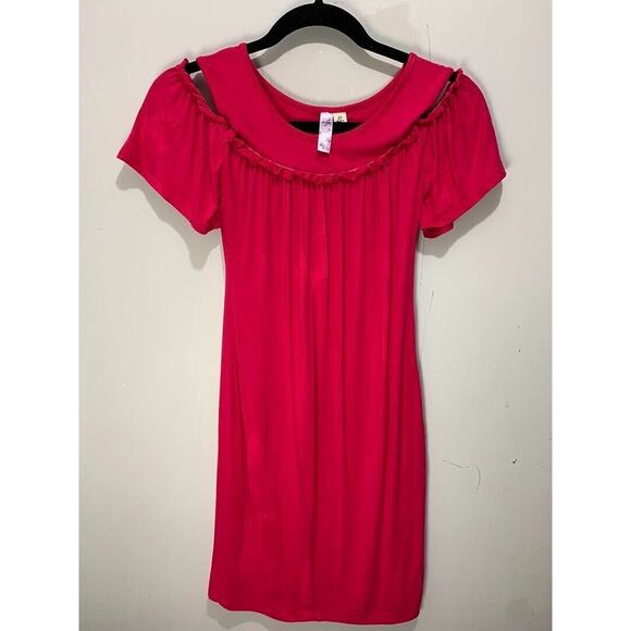 Alya Womens Red Ruffled Off-The-Shoulder Short Sleeve Top Size XS - Picture 1 of 3